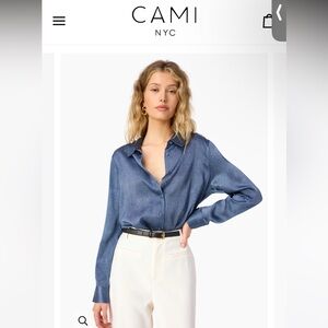 NWT - CROSBY SILK BLOUSE RAW DENIM